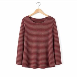 🎉Gap Red And Gray Striped Long Sleeve Womens Tee Sz XL